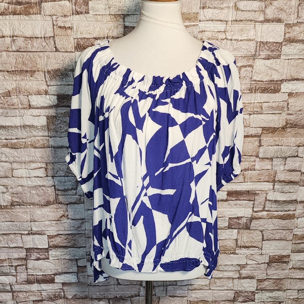 Maurices Stylish Purple  and White  Blouse